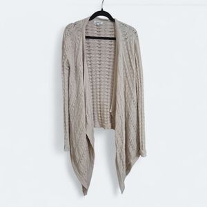Johnny Was Cream Cashmere Open-Front Cardigan